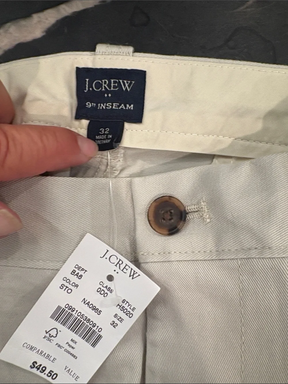 J. Crew Cream Cotton Chino Shorts